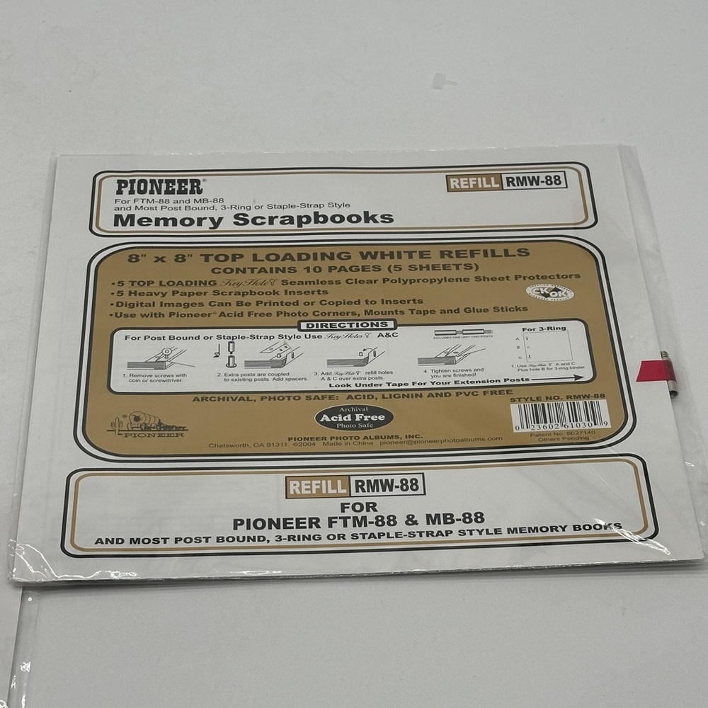3 Pack Pioneer Universal Top-Loading Page Protectors 5/Pkg-8"X8" (W/White Insert